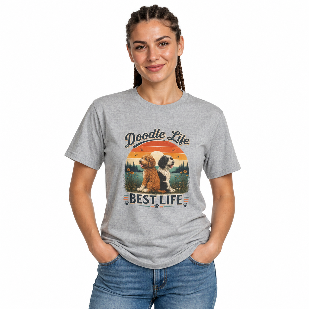 Doodle Life Best Life Shirt - Goldendoodle Mom T-Shirt -  Labradoodle Gift Tee - Doodle Dog Lover Sweatshirt - Dog Mom Gift - Cute Doodle Tee