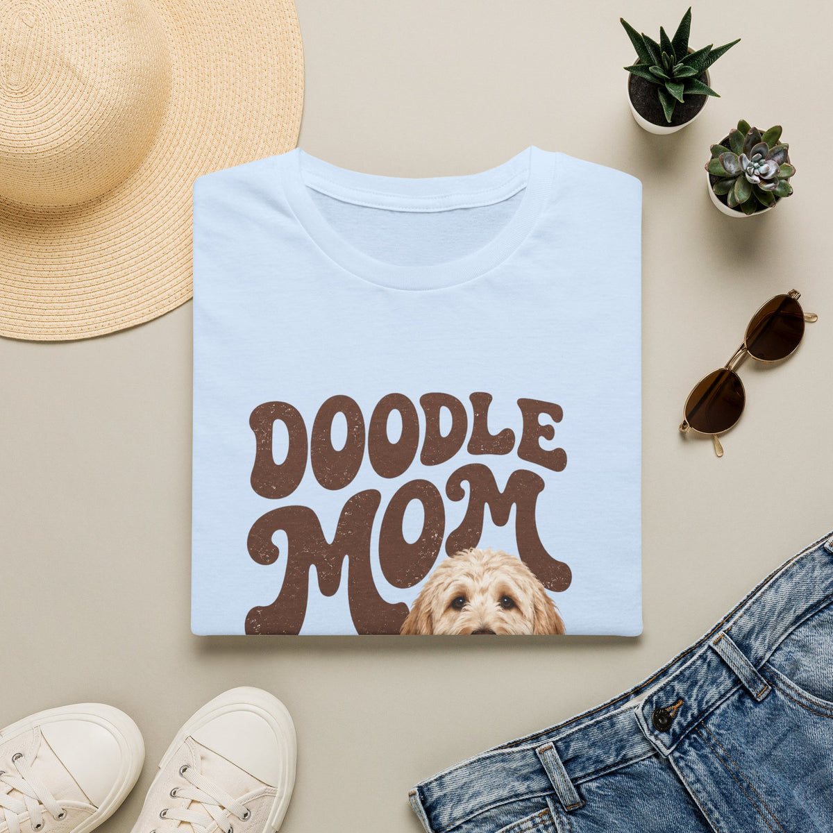 Retro Doodle Mom T-Shirt - Groovy style. Doodle love. Momma pride.