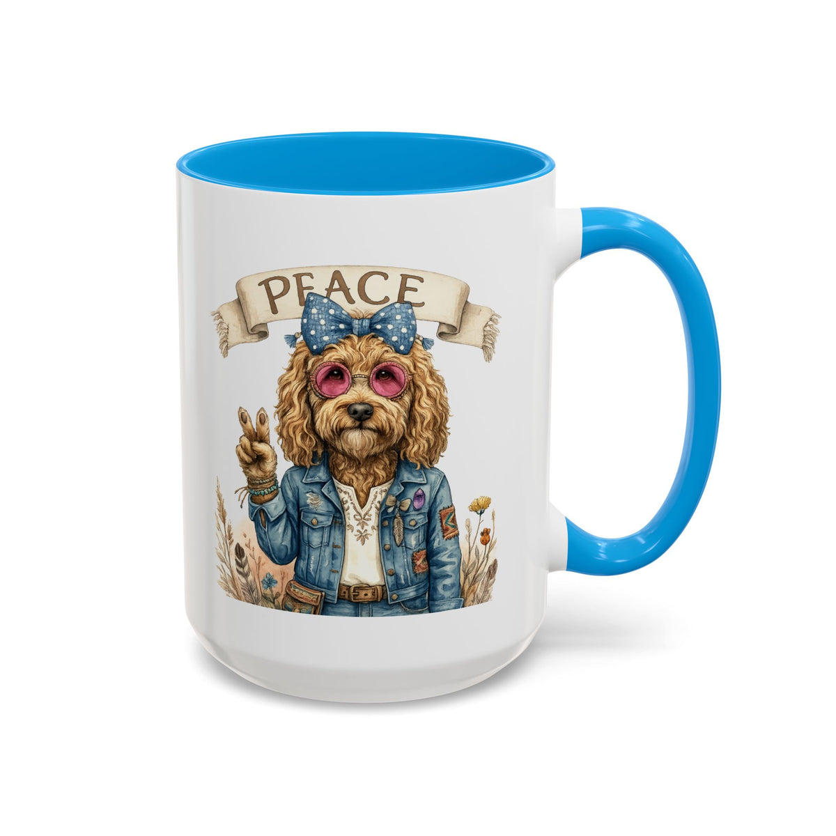 Peace Pup Hippie Mug — Select 11 oz or 15 oz