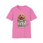 Coffee & Doodles T-Shirt – Cute Doodle Dog Mom Tee – Goldendoodle Lover Graphic Shirt