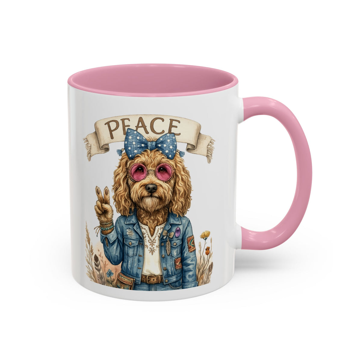 Peace Pup Hippie Mug — Select 11 oz or 15 oz
