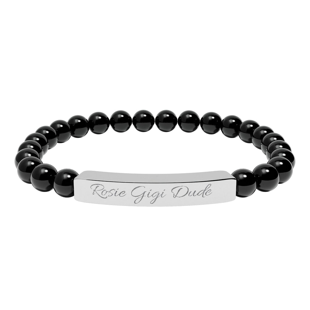 Personalized Natural Stone Bracelet  - Choose Your Stone  - Choose Your Dogs Name