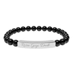 Personalized Natural Stone Bracelet  - Choose Your Stone  - Choose Your Dogs Name