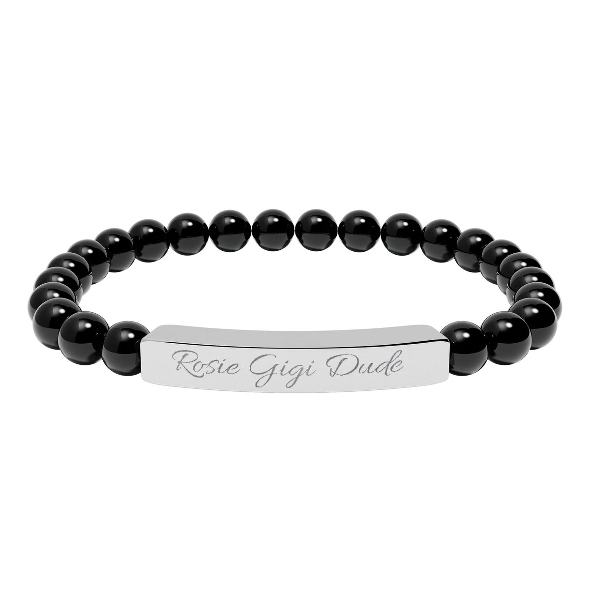 Personalized Natural Stone Bracelet  - Choose Your Stone  - Choose Your Dogs Name