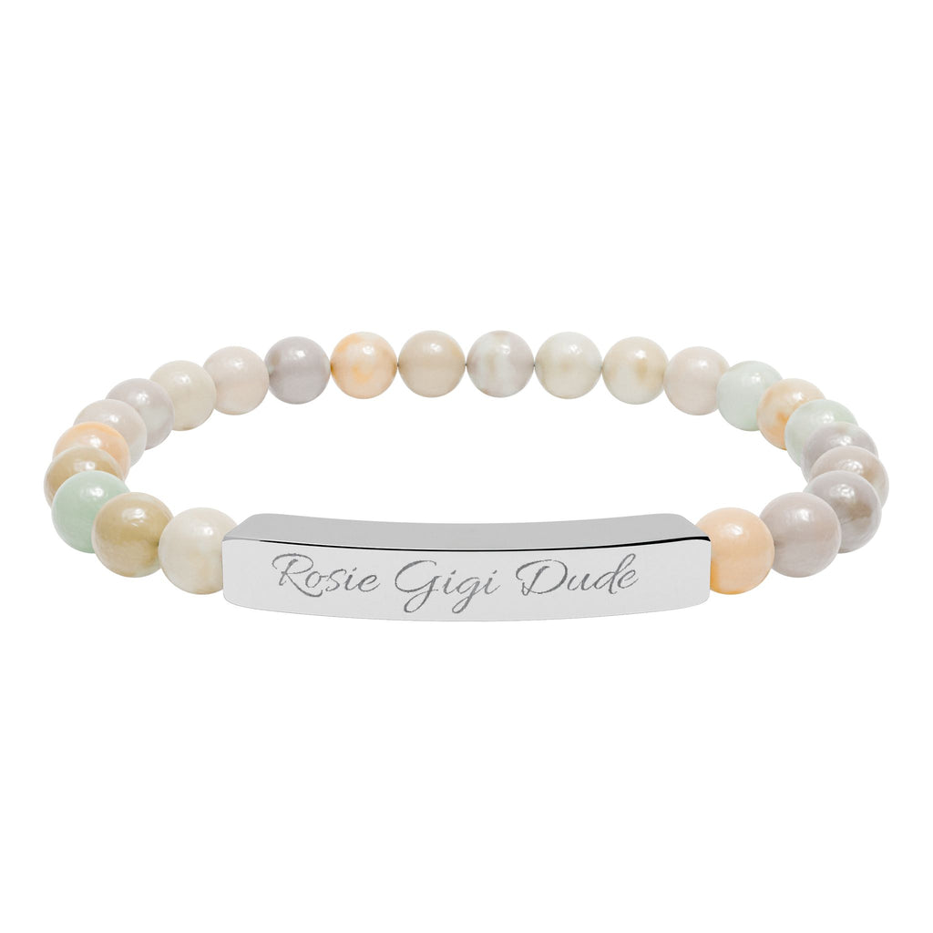Personalized Natural Stone Bracelet  - Choose Your Stone  - Choose Your Dogs Name