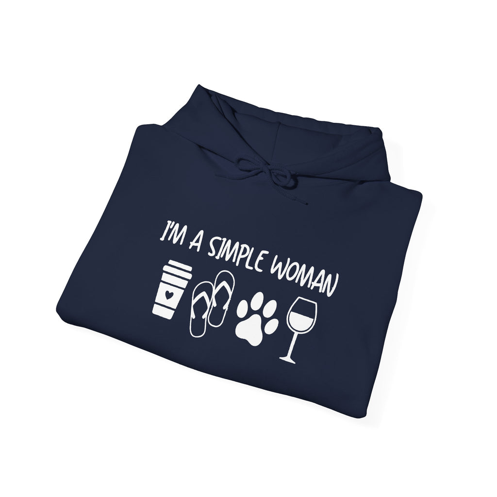 I'm A Simple Woman Hoodie, Funny Women Sweatshirt, Wine Lover Gifts, Coffee Lover Shirt, Dog Paw Shirt, Dog Lover Gifts, Dog Owner Hoodie