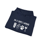 I'm A Simple Woman Hoodie, Funny Women Sweatshirt, Wine Lover Gifts, Coffee Lover Shirt, Dog Paw Shirt, Dog Lover Gifts, Dog Owner Hoodie