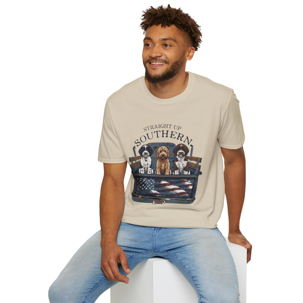 Southern Dogs T-Shirt — Where the road is open and the dogs ride along.