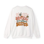 Dogs Make Everything Better Sweatshirt - Life’s better with paws, love, and a little retro groove.