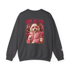Rosé All Day Doodle Mom Sweatshirt, Vintage Dog Lover Crewneck, Pink Doodle Graphic, Gift for Wine & Doodle Lovers