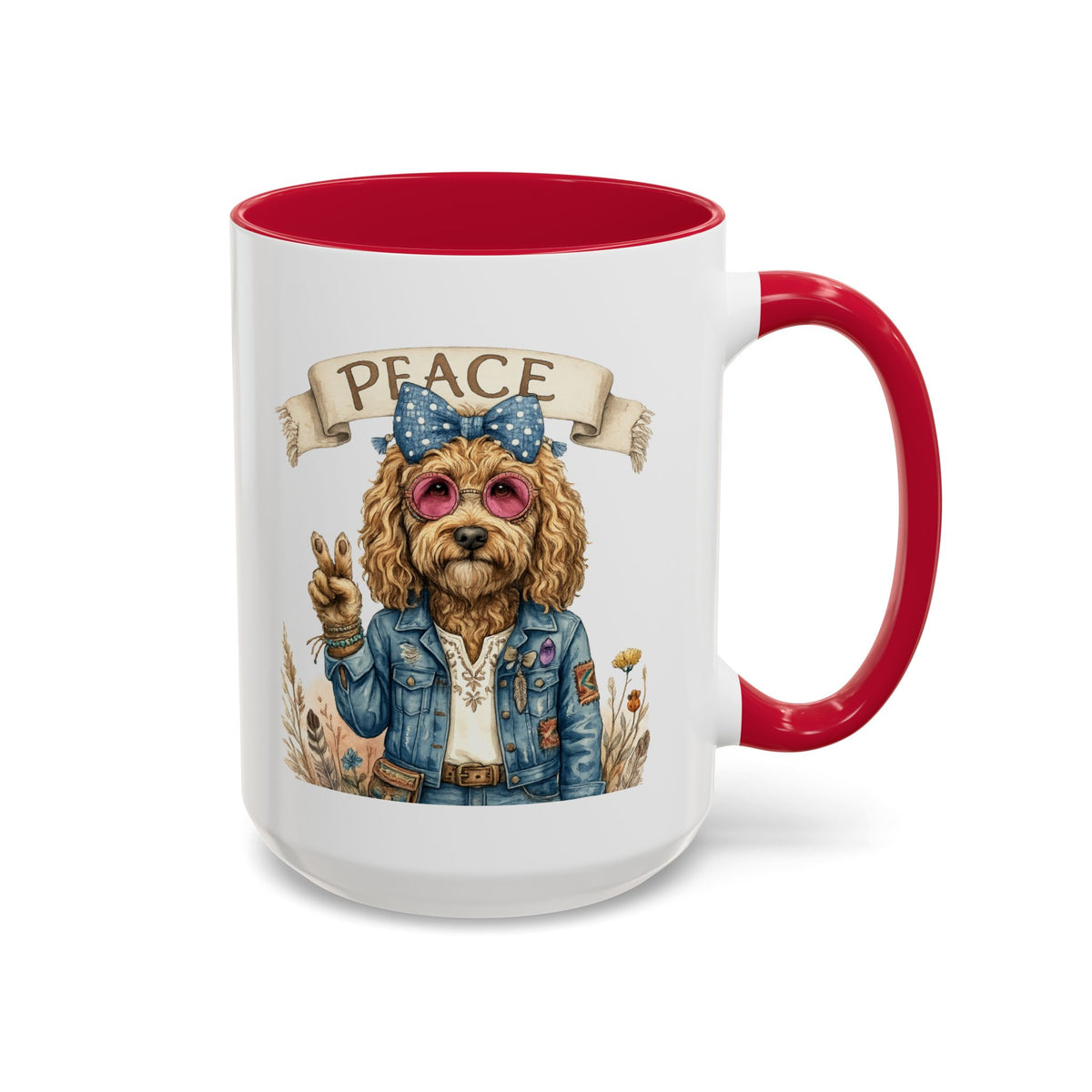 Peace Pup Hippie Mug — Select 11 oz or 15 oz