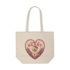 Canvas Tote – "My Heart" Puppy Heart Floral Design