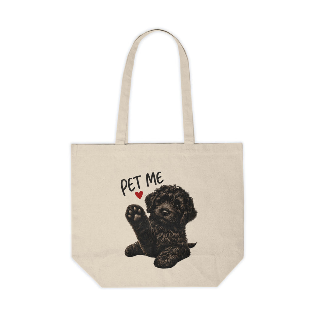 Pet Me Doodle Tote Bag, Cute Doodle Dog Canvas Bag, Goldendoodle Mom Gift, Dog Lover Shopping Tote, Puppy Mom Shoulder Bag