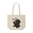 Pet Me Doodle Tote Bag, Cute Doodle Dog Canvas Bag, Goldendoodle Mom Gift, Dog Lover Shopping Tote, Puppy Mom Shoulder Bag