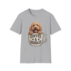 Coffee & Doodles T-Shirt – Cute Doodle Dog Mom Tee – Goldendoodle Lover Graphic Shirt