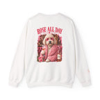Rosé All Day Doodle Mom Sweatshirt, Vintage Dog Lover Crewneck, Pink Doodle Graphic, Gift for Wine & Doodle Lovers