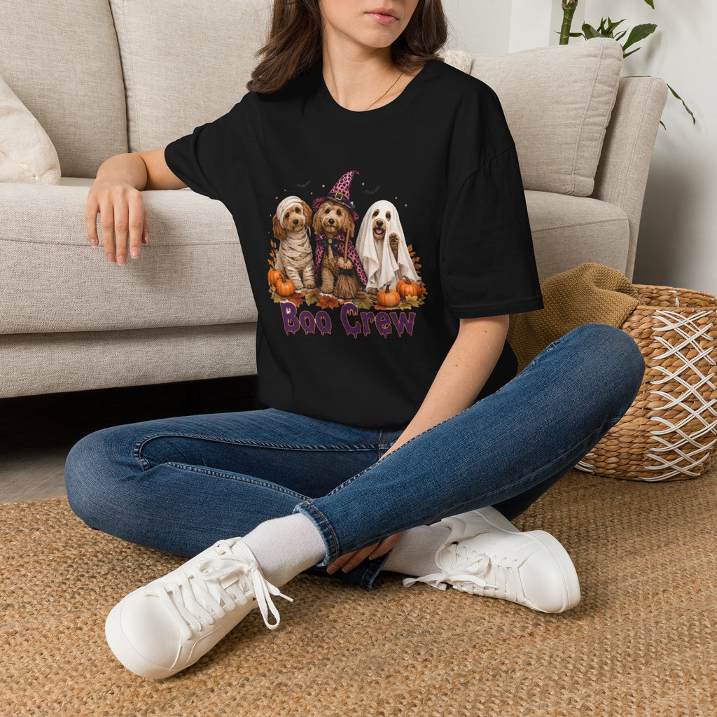 Boo Crew Halloween T-Shirt - Spooky Charm of Cute Dogs in Costumes