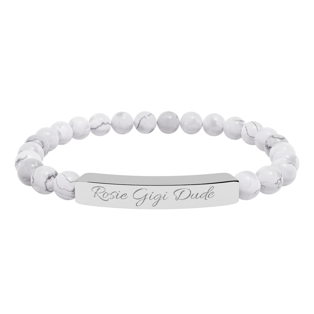 Personalized Natural Stone Bracelet  - Choose Your Stone  - Choose Your Dogs Name