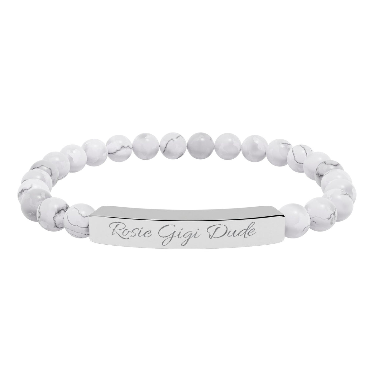 Personalized Natural Stone Bracelet  - Choose Your Stone  - Choose Your Dogs Name