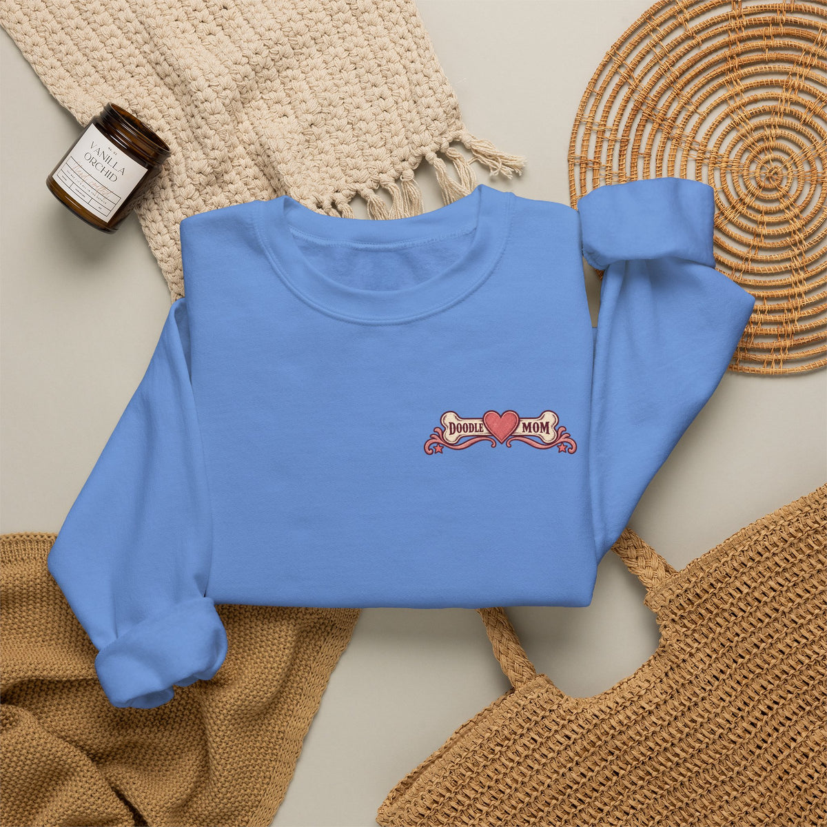 Rosé All Day Doodle Mom Sweatshirt, Vintage Dog Lover Crewneck, Pink Doodle Graphic, Gift for Wine & Doodle Lovers