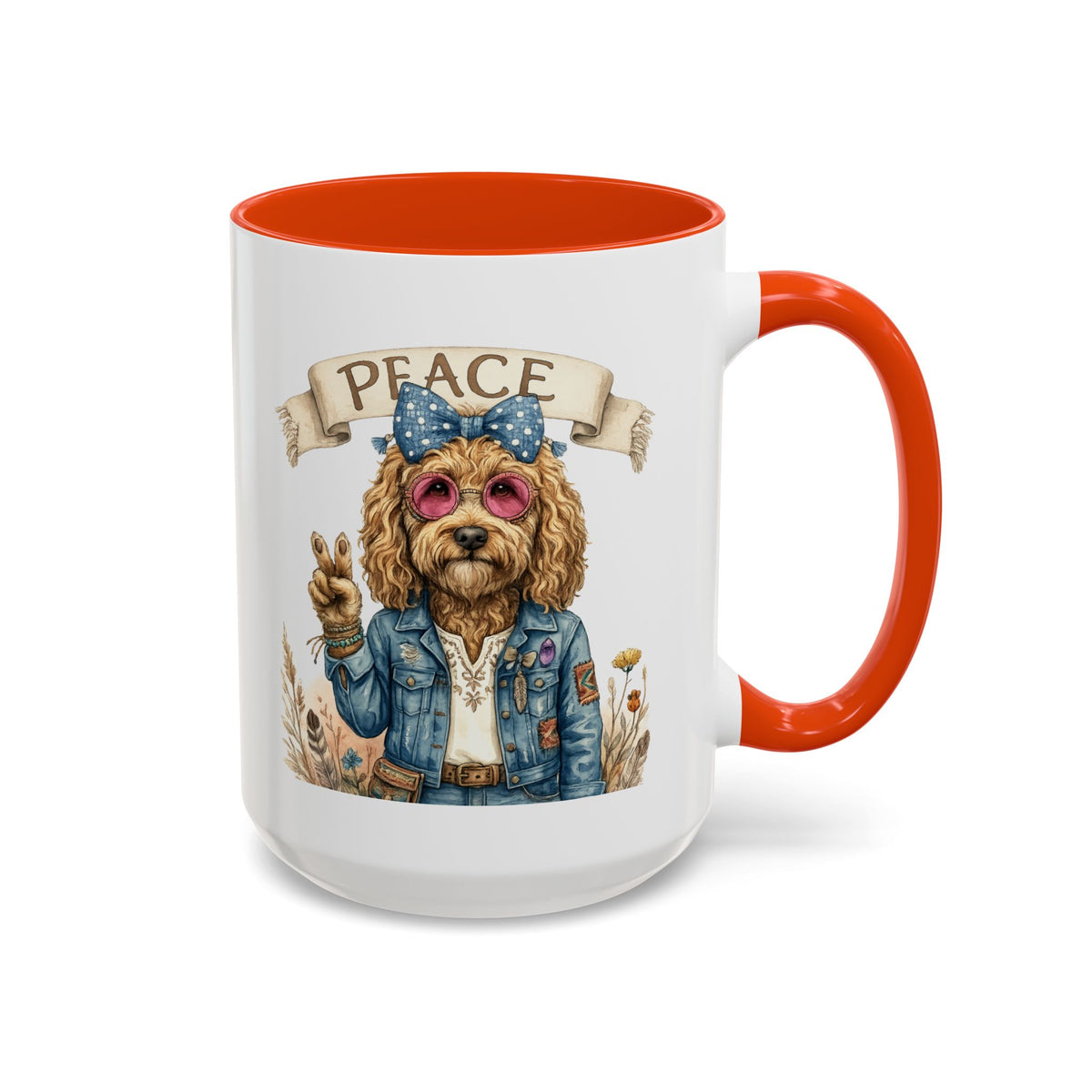 Peace Pup Hippie Mug — Select 11 oz or 15 oz