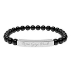 Personalized Natural Stone Bracelet  - Choose Your Stone  - Choose Your Dogs Name