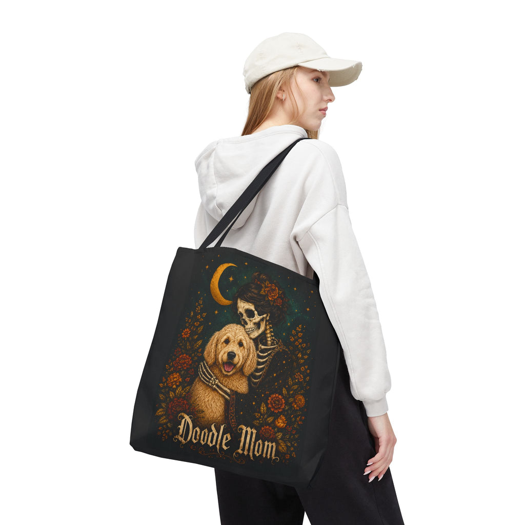 Goth Skeleton Hugging Her Doodle Mom Tote -  A Little Goth - Alot of Doodle
