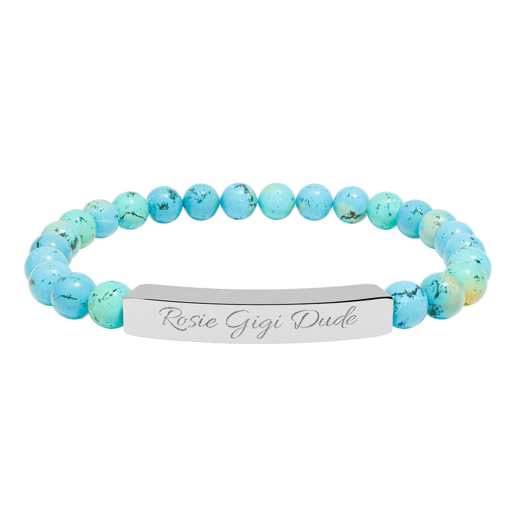 Personalized Natural Stone Bracelet  - Choose Your Stone  - Choose Your Dogs Name