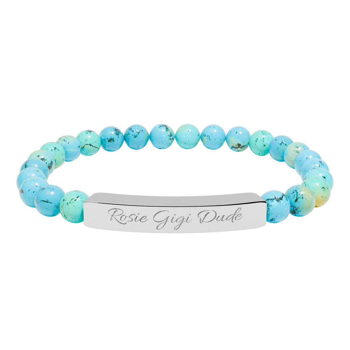 Personalized Natural Stone Bracelet  - Choose Your Stone  - Choose Your Dogs Name