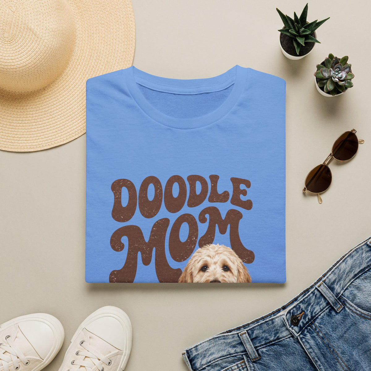 Retro Doodle Mom T-Shirt - Groovy style. Doodle love. Momma pride.