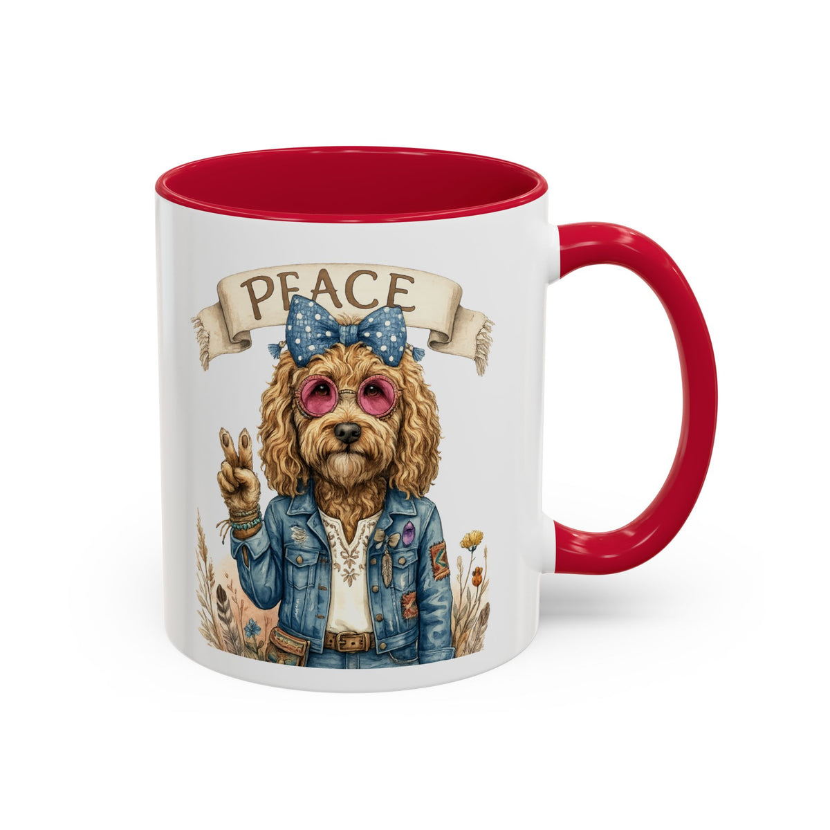 Peace Pup Hippie Mug — Select 11 oz or 15 oz