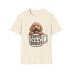 Coffee & Doodles T-Shirt – Cute Doodle Dog Mom Tee – Goldendoodle Lover Graphic Shirt