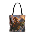 Doodle Riding Dragon Tote Bag - Three Sizes To Choose From