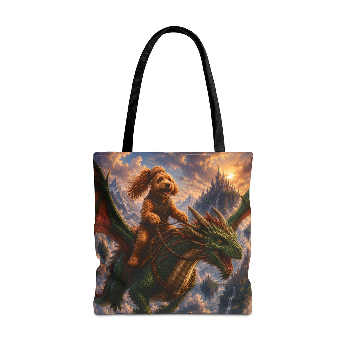 Doodle Riding Dragon Tote Bag - Three Sizes To Choose From