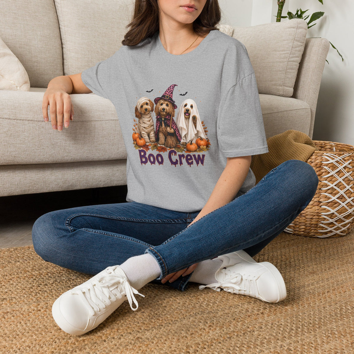 Boo Crew Halloween T-Shirt - Spooky Charm of Cute Dogs in Costumes