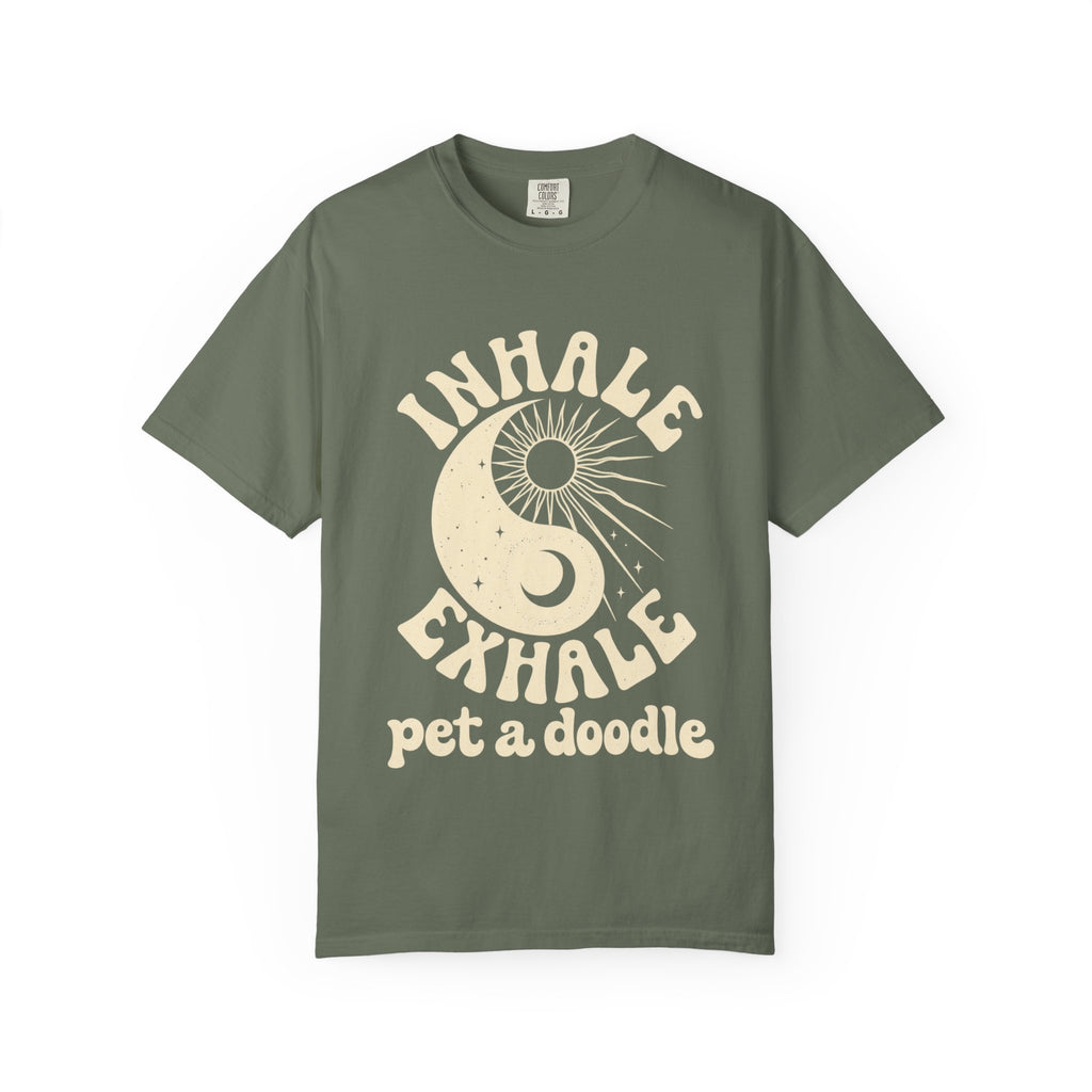 Inhale Exhale Pet a Doodle Shirt - Funny Doodle Dog Mom T-Shirt - Goldendoodle Labradoodle Bernedoodle Gift -Dog Lover Tee