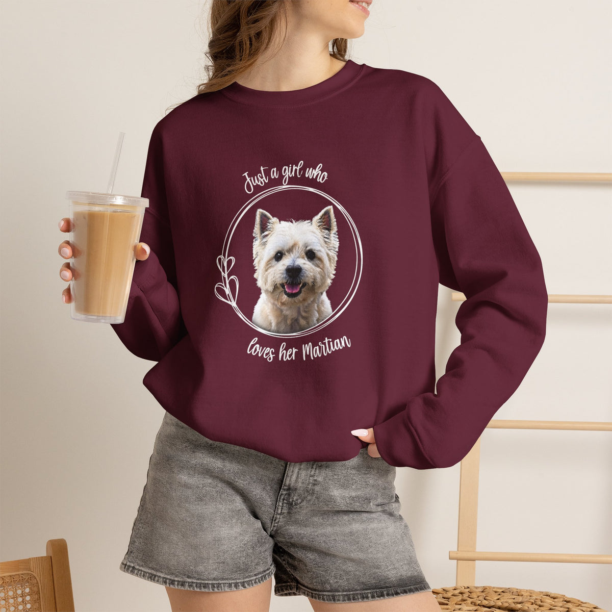 I'm Just a Girl Who Loves  Her Martian Sweatshirt - A bond between a gal and her favorite dog