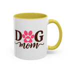 Dog Mom Mug with Pink Paw - because every paw print leaves a little love behind. Select 11 oz or 15 oz