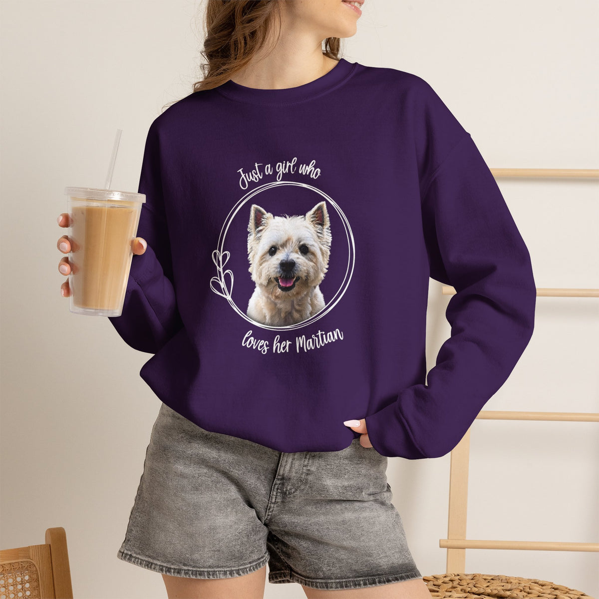 I'm Just a Girl Who Loves  Her Martian Sweatshirt - A bond between a gal and her favorite dog