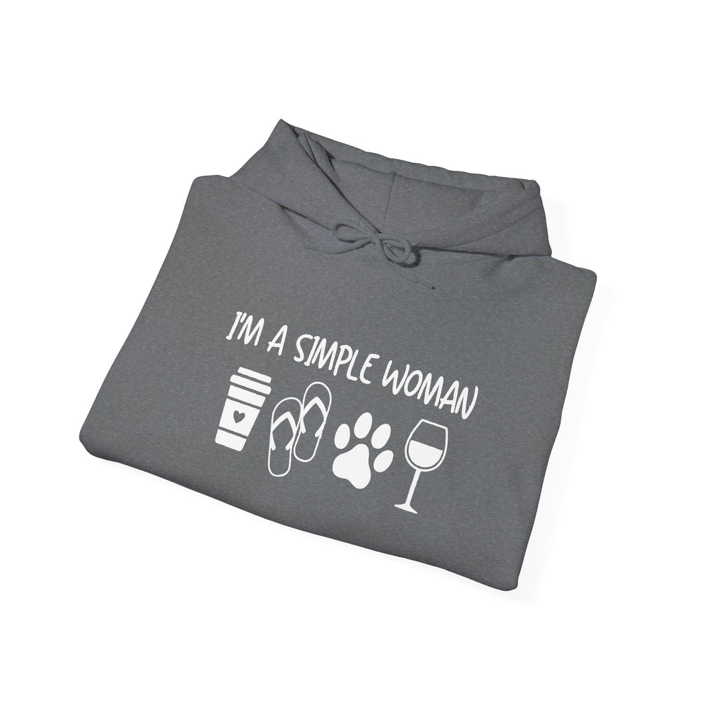 I'm A Simple Woman Hoodie, Funny Women Sweatshirt, Wine Lover Gifts, Coffee Lover Shirt, Dog Paw Shirt, Dog Lover Gifts, Dog Owner Hoodie