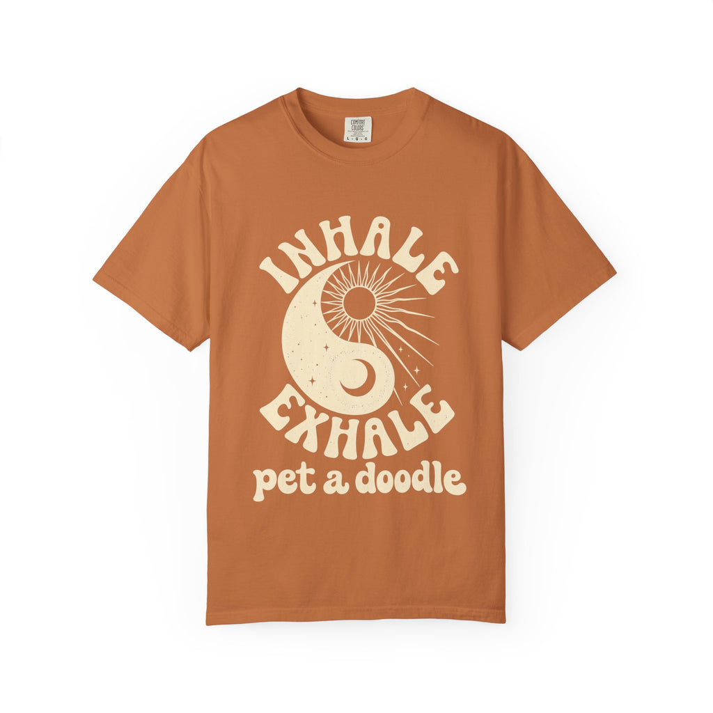 Inhale Exhale Pet a Doodle Shirt - Funny Doodle Dog Mom T-Shirt - Goldendoodle Labradoodle Bernedoodle Gift -Dog Lover Tee
