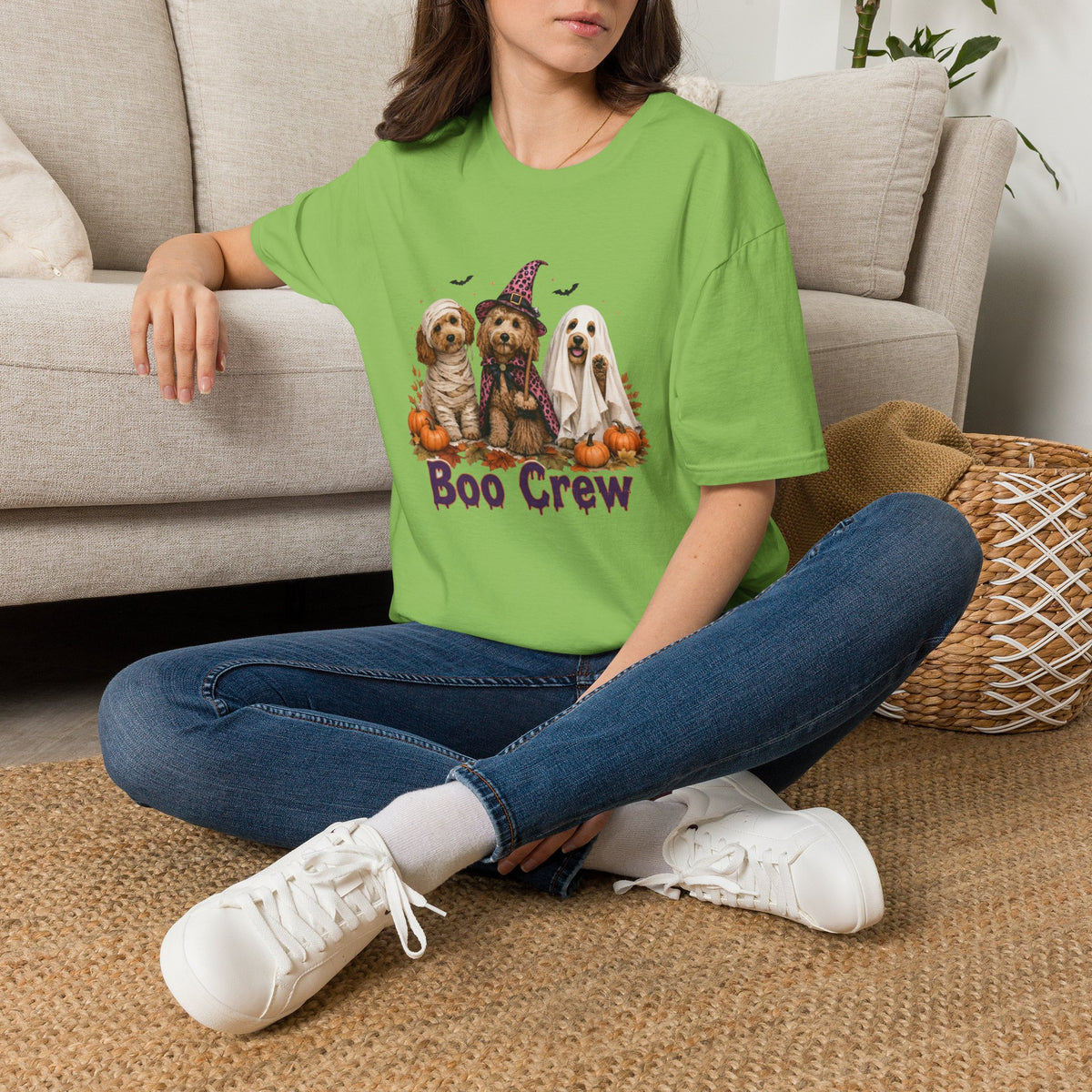 Boo Crew Halloween T-Shirt - Spooky Charm of Cute Dogs in Costumes