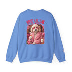 Rosé All Day Doodle Mom Sweatshirt, Vintage Dog Lover Crewneck, Pink Doodle Graphic, Gift for Wine & Doodle Lovers