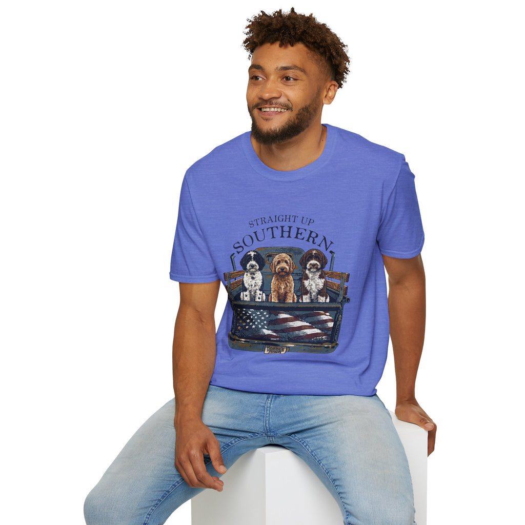 Southern Dogs T-Shirt — Where the road is open and the dogs ride along.