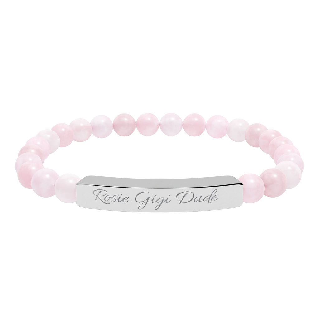 Personalized Natural Stone Bracelet  - Choose Your Stone  - Choose Your Dogs Name
