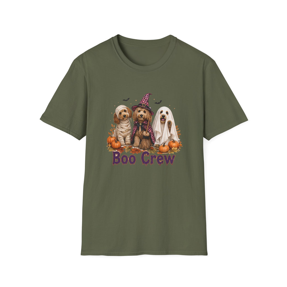 Boo Crew Halloween T-Shirt - Spooky Charm of Cute Dogs in Costumes