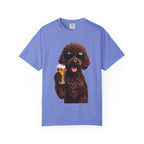 RED DOODLE — Sunglasses on. Beer in paw. Good times ahead.