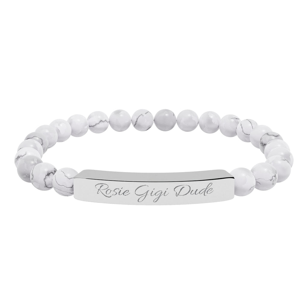 Personalized Natural Stone Bracelet  - Choose Your Stone  - Choose Your Dogs Name