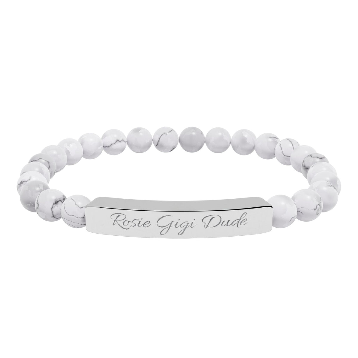 Personalized Natural Stone Bracelet  - Choose Your Stone  - Choose Your Dogs Name