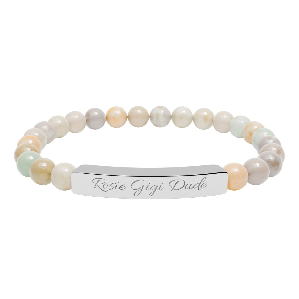 Personalized Natural Stone Bracelet  - Choose Your Stone  - Choose Your Dogs Name